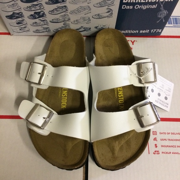 Birkenstock Shoes - Birkenstock White Arizona Sandals